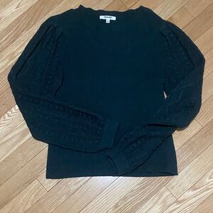 Splendid Deep Emerald Green Sweater with Textured Sleeves